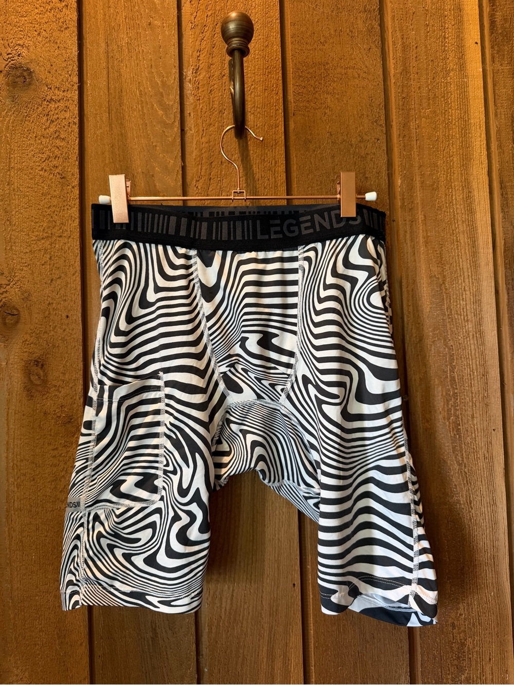 Legend Men’s Black & White Swirl Performance Boxer Briefs